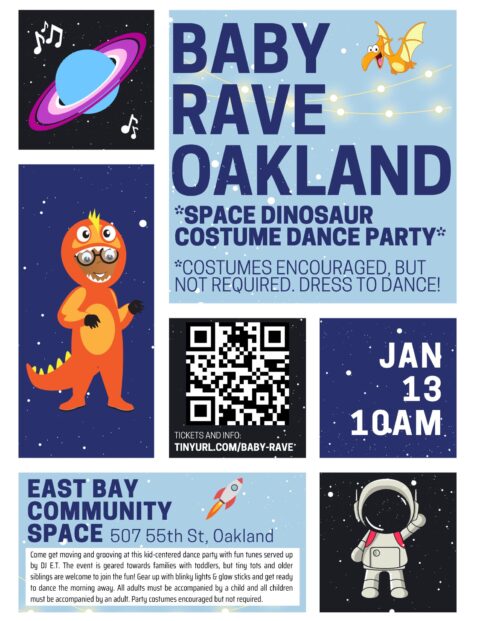 Baby Rave – Space Dinosaur Costume Dance Party – Saturday Morning!! 1/13